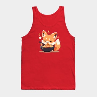 Cute fox eating ramen Tank Top